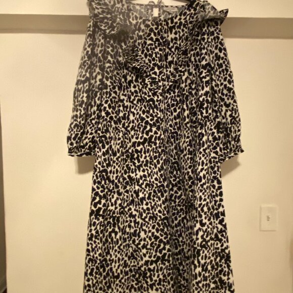 Sandy Liang x Target Long Sleeve Ruffle Midi Leopard Print Dress - Size 4X - Picture 3 of 3
